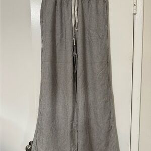 Max Studio Gray Striped Wide Leg Pants